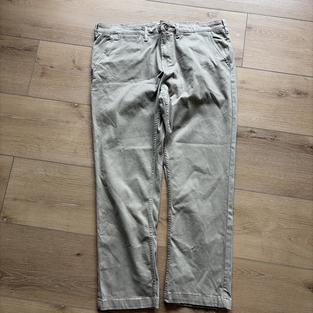 Elliot Mulryan Mens Tan Khaki Chino Pants 38x30  Cotton Blend Stretch Flat Front